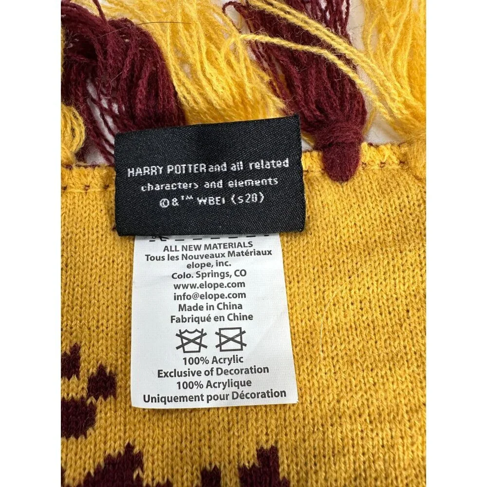 Harry Potter Gryffindor Reversible Scarf with Fringe‎ Acrylic Washable Cosplay